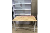 Thanh lý bàn làm việc mặt gỗ ghép chân oval cũ