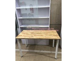 Thanh lý bàn làm việc mặt gỗ ghép chân oval cũ