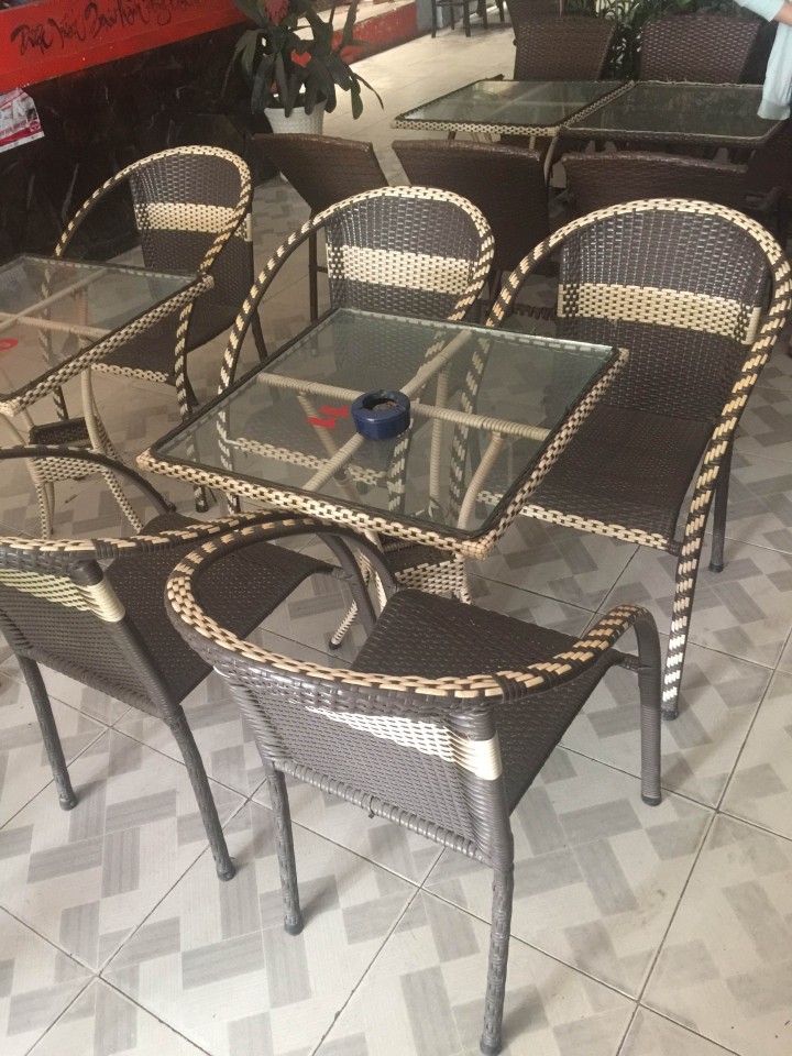 Thanh lý bộ ghế cafe giả mây 