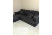 Thanh lý sofa da thật màu đen L giá rẻ