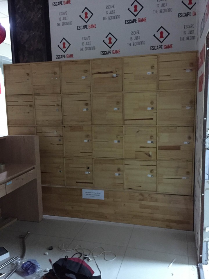 Thanh lý tủ locker gỗ ghép 24 hộc, tủ locker 24 hộc