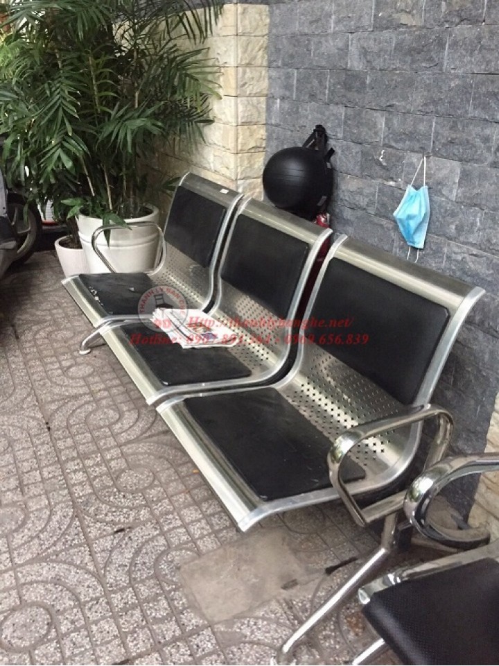THANH LÝ GHẾ BĂNG CHỜ INOX 3 NGƯỜI 600